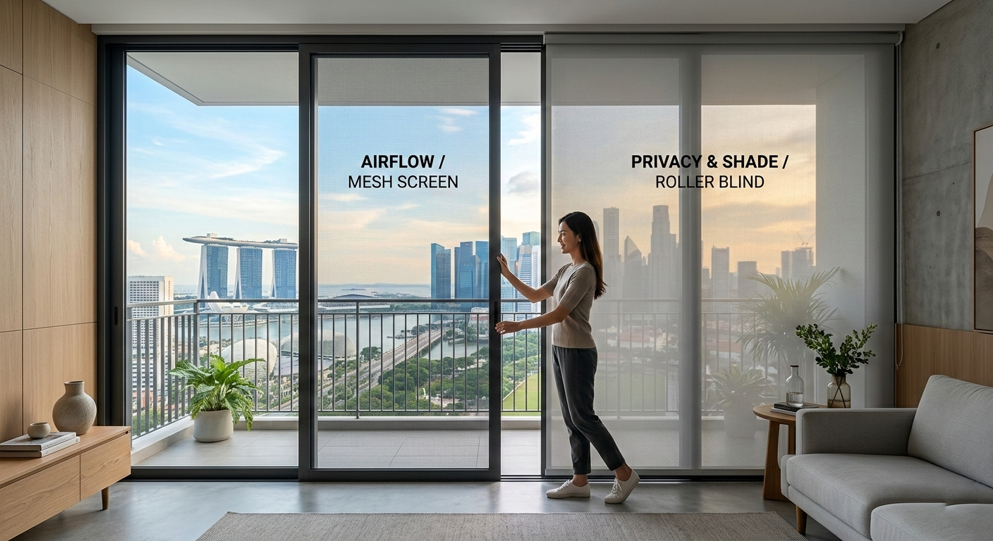 sliding mesh blind