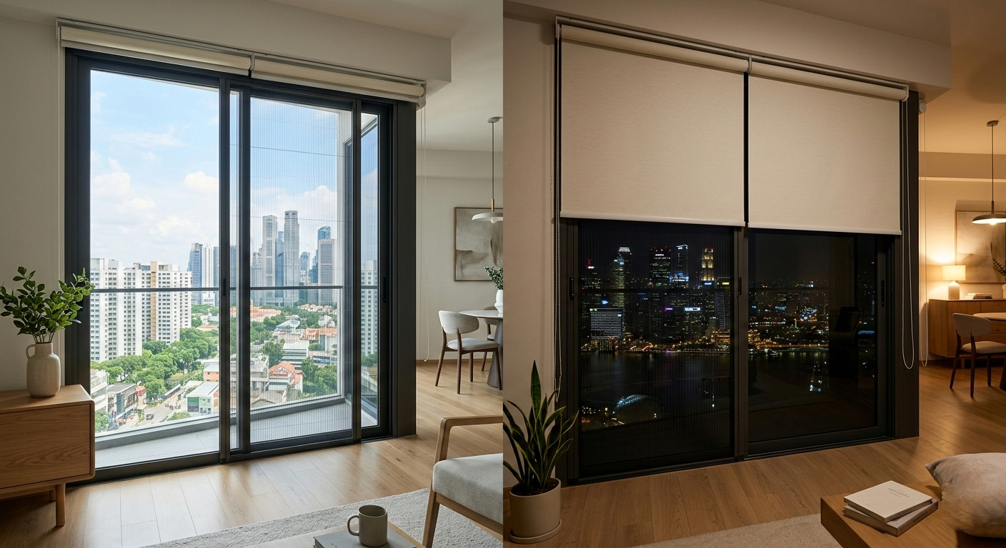 Blind and mesh system